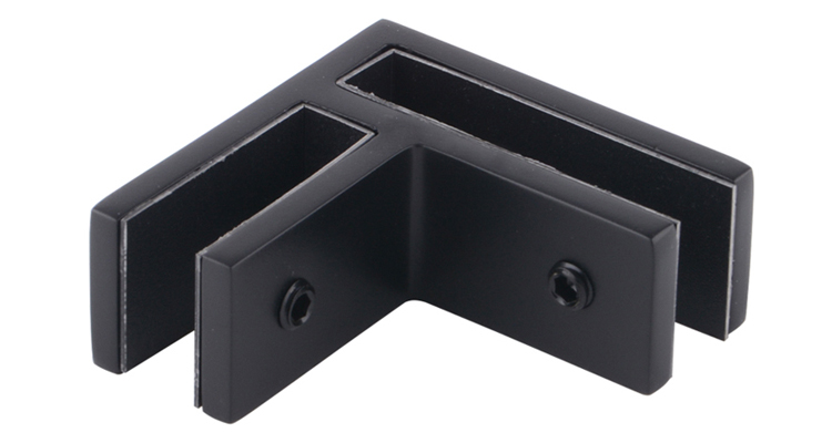 缎面拉丝不锈钢加强筋,用于90度角的玻璃到玻璃