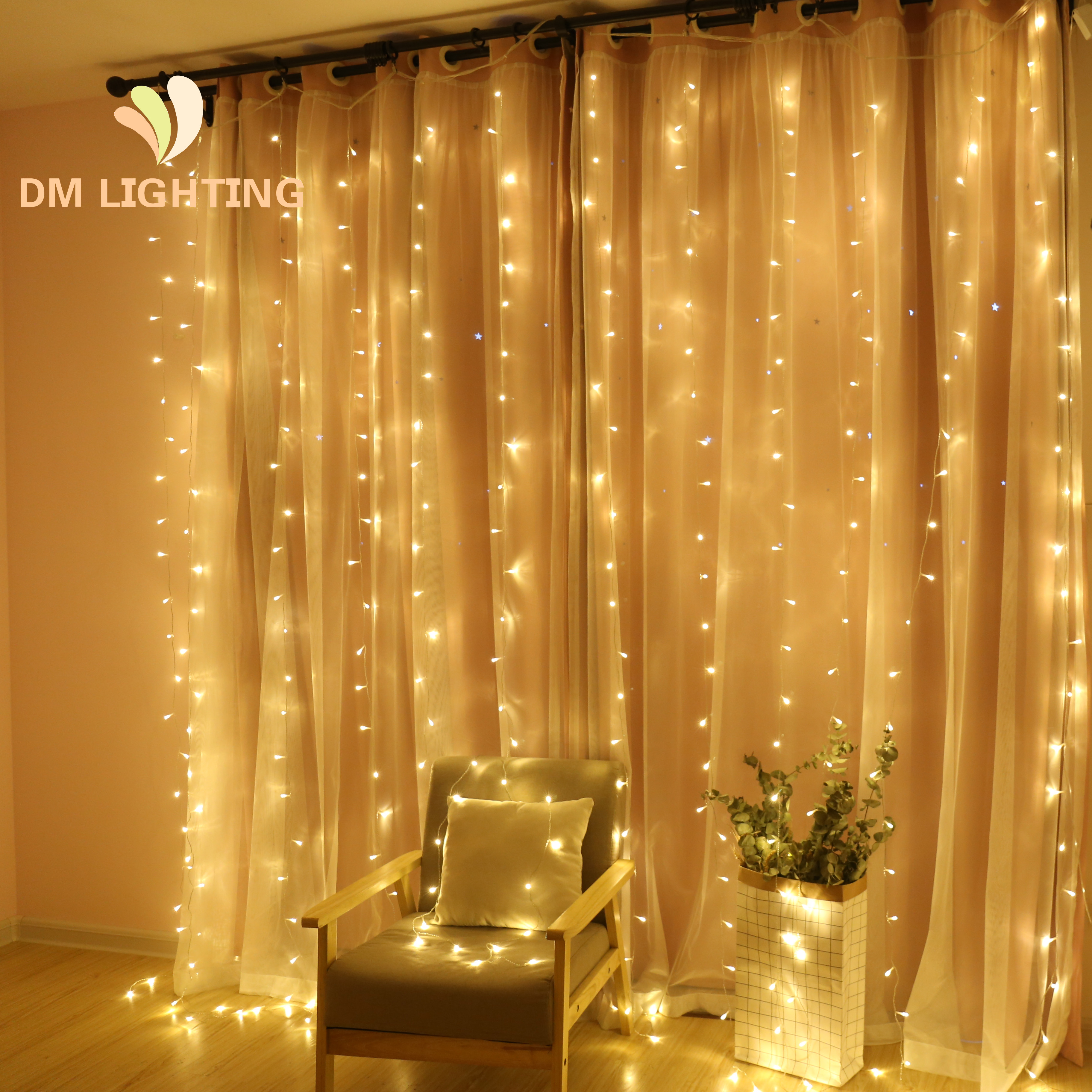 3 3m 8 Modes Waterproof Customized Fairy Led Curtain String Lights
