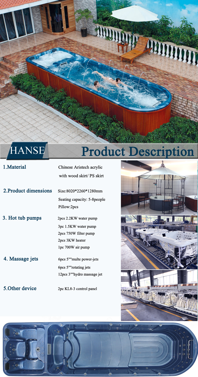 Deluxe 8m Outdoor Swim Spa - Endless Swim Pool Experience