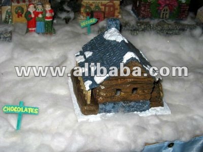 Resin Christmas Village Log Cabin Buy Resin Christmas Decor