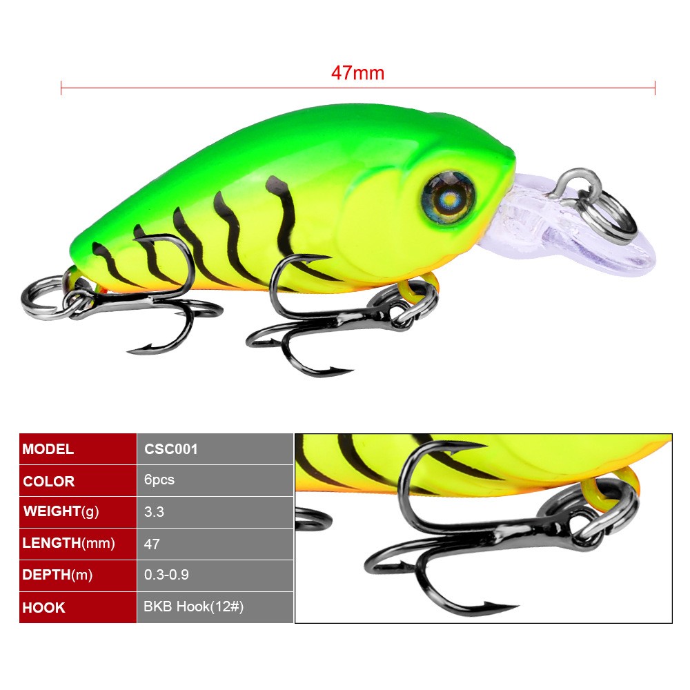 ㉕ルアー　クランク　セット クランクフィッシングルアーワブラー47mm3.3gストライプバス