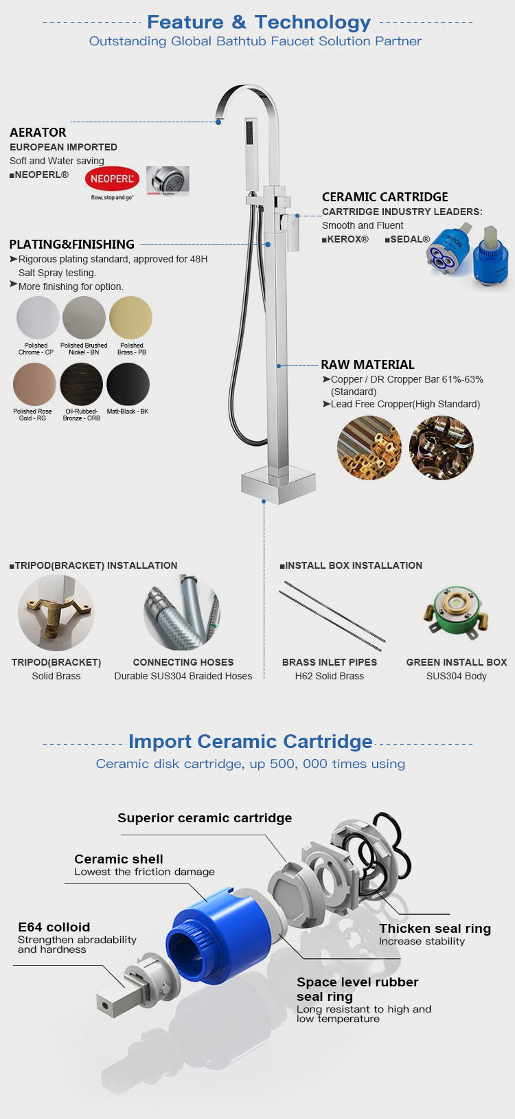 Wholesale Freestanding Bathtub 59# Brass Faucet /Tap Mixer Plate Chrome