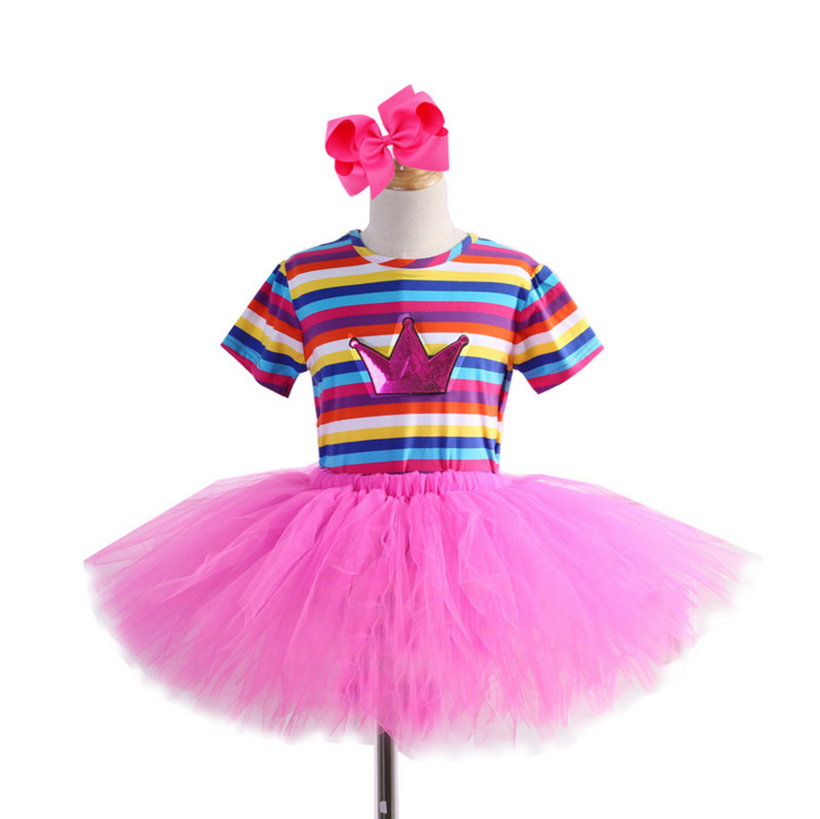European American children clothing performance dance mesh tutu skirt children summer two-piece suit