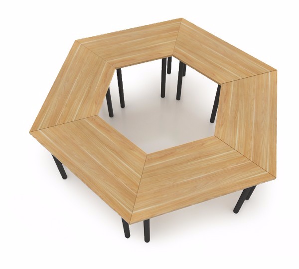 新梯形办公会议桌大学学生书桌谈判桌木制家具设计