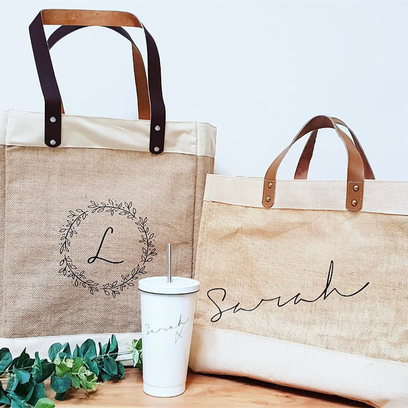 Recycle Eco friendly bag Tote Handbag Shopping bag Thai handmade Hemp Sac # Tree