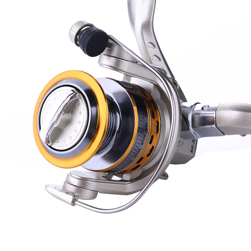 6BB Power Gear SG6000 Fishing Reel Left//Right Aluminum Spool 5.1:1 Golden