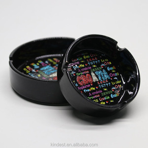 Customized logo round shape Ceramic indoor ashtray
