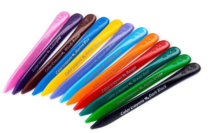 Non-toxic food grade wax plastic colored washable triangle crayons