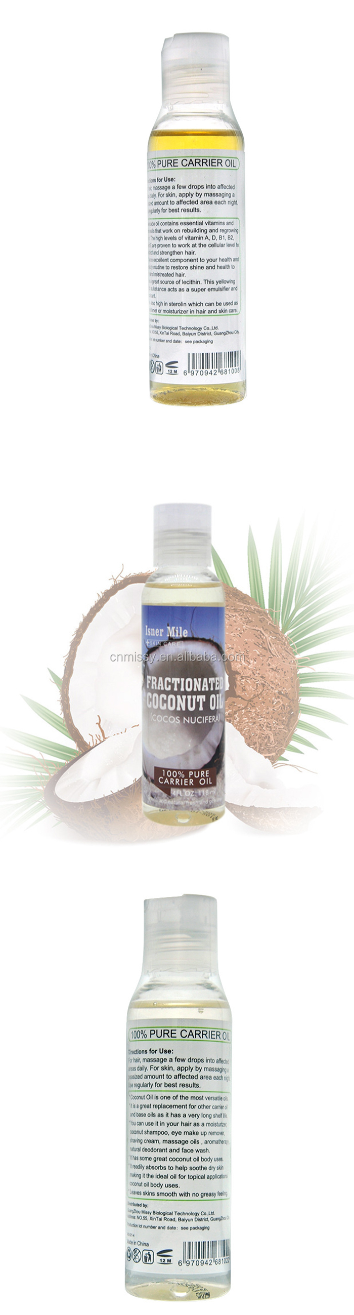 Best 100% Carrier Oil& Essential/Massagel Oil Set Castor /Avocado / Grape seed / Coconut /Almond oil 118ml In Stock OEM