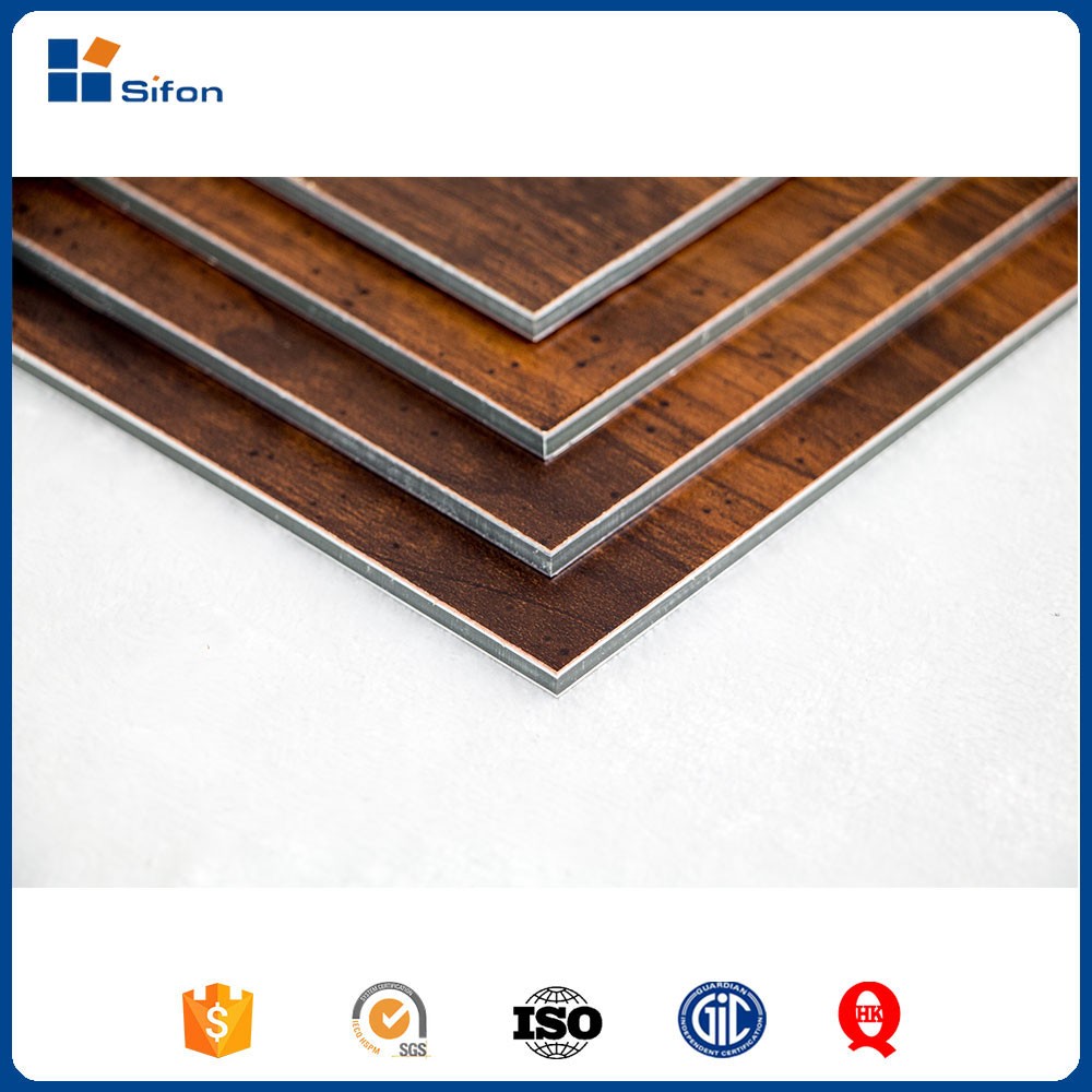 Auland different types of wooden finish acp panel Aluminium Composite Panel Wood Cladding Walls