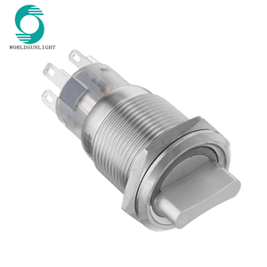 JenNiFer 19mm 3 Position 12V Waterproof Stainless Steel Latching Metal Selector Switch Red