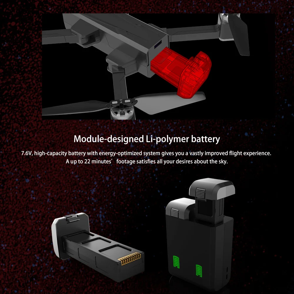 JJRC X11 Drone, module-designed li-polymer battery with energy-