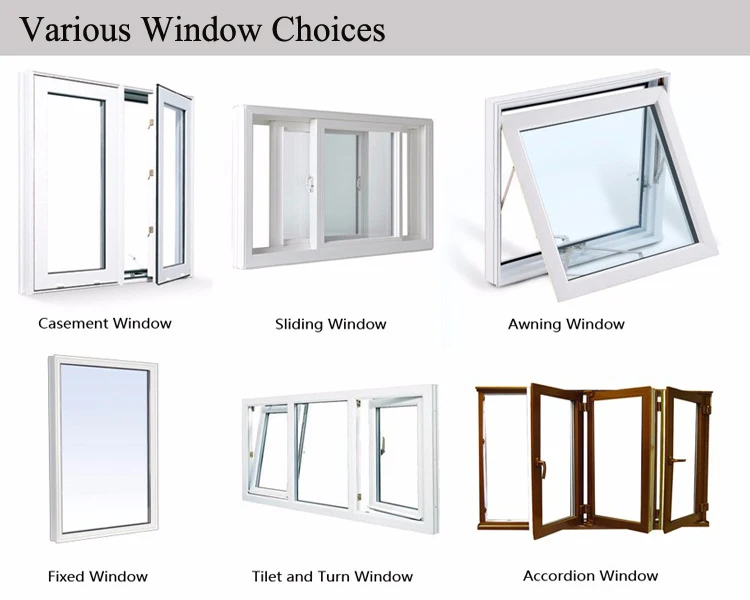 UPVC Plastik Çerçeve Pencere Çift Panel Sürgülü Pencereler