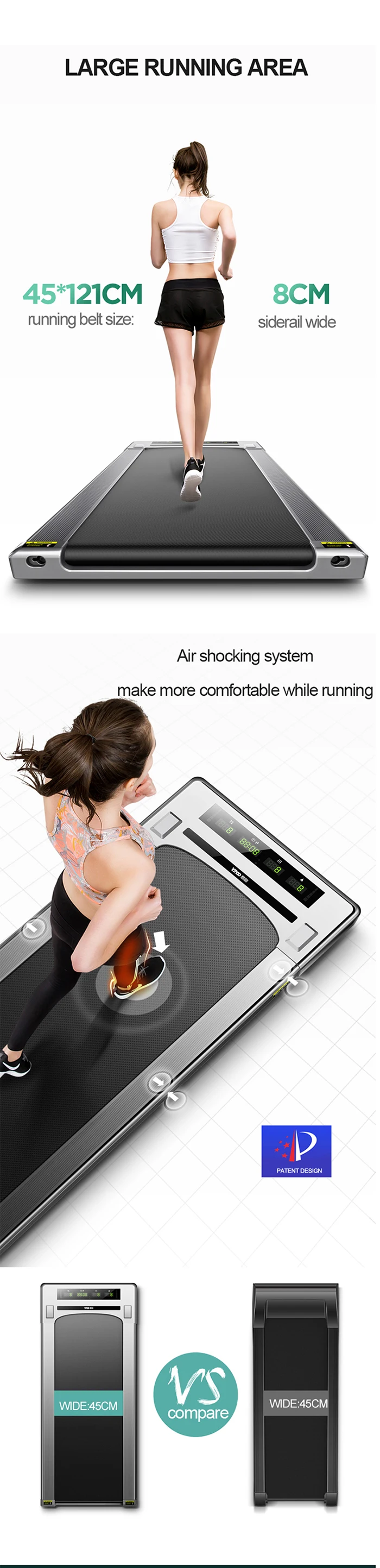 YPOO dc cheap treadmill sale electric flat treadmill new design mini office treadmill