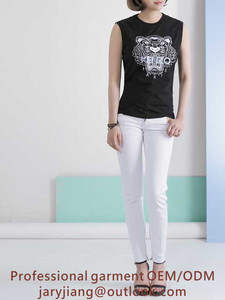 OEM Service Supply Type and Polyester / Cotton Material heat transfer women tank top