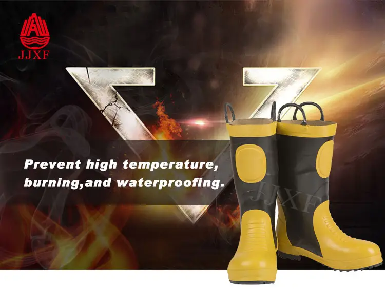 Cotton Inner Yellow Rubber Fire Fighting Boots Safety Boots