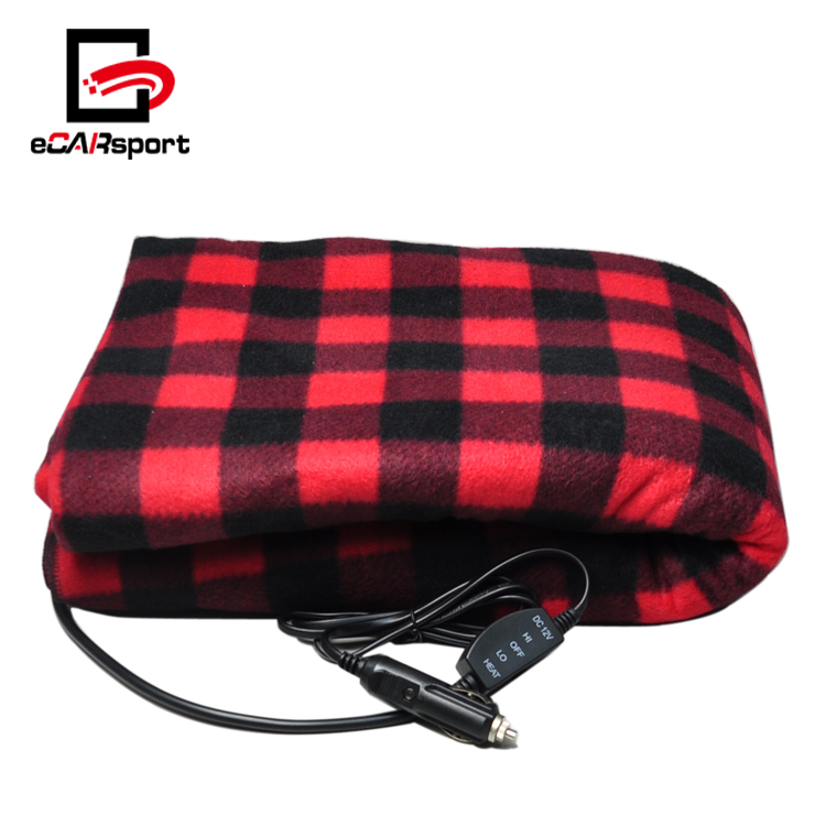 Truck or RV with High//Low Temp control 12-Volt Red Plaid Heated Electric Blanket for Car