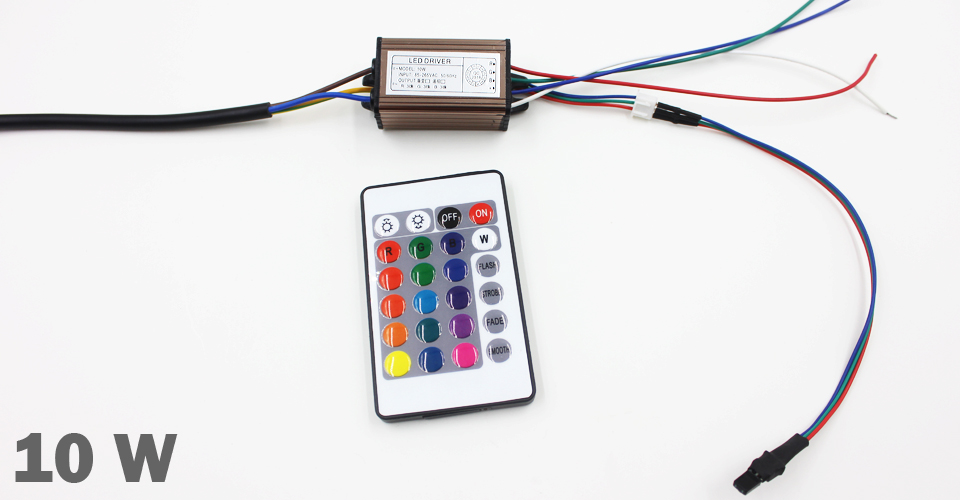 10-100W LED Driver AC85-265V DC25-38V Power Supply Waterproof IP66 Led Transformers + RGB Remote Controller for Led Light DIY