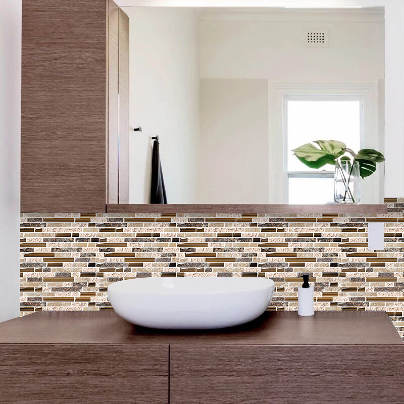 3D Century Mosaic soft magic gel vinyl peel and stick wall tile for bath kitchen backsplash