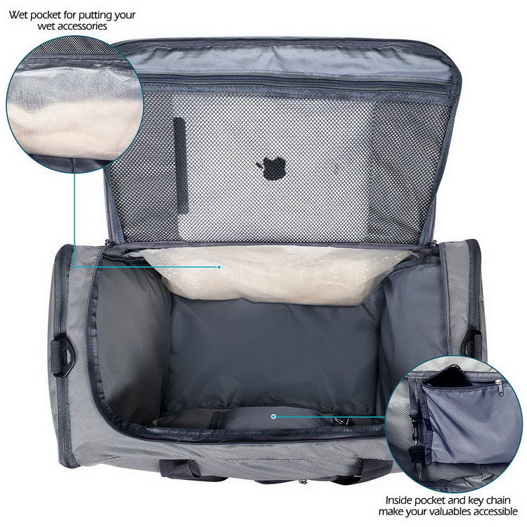 Borsone da viaggio pieghevole borsone sportivo borsa da palestra impermeabile con logo personalizzato scomparto per scarpe