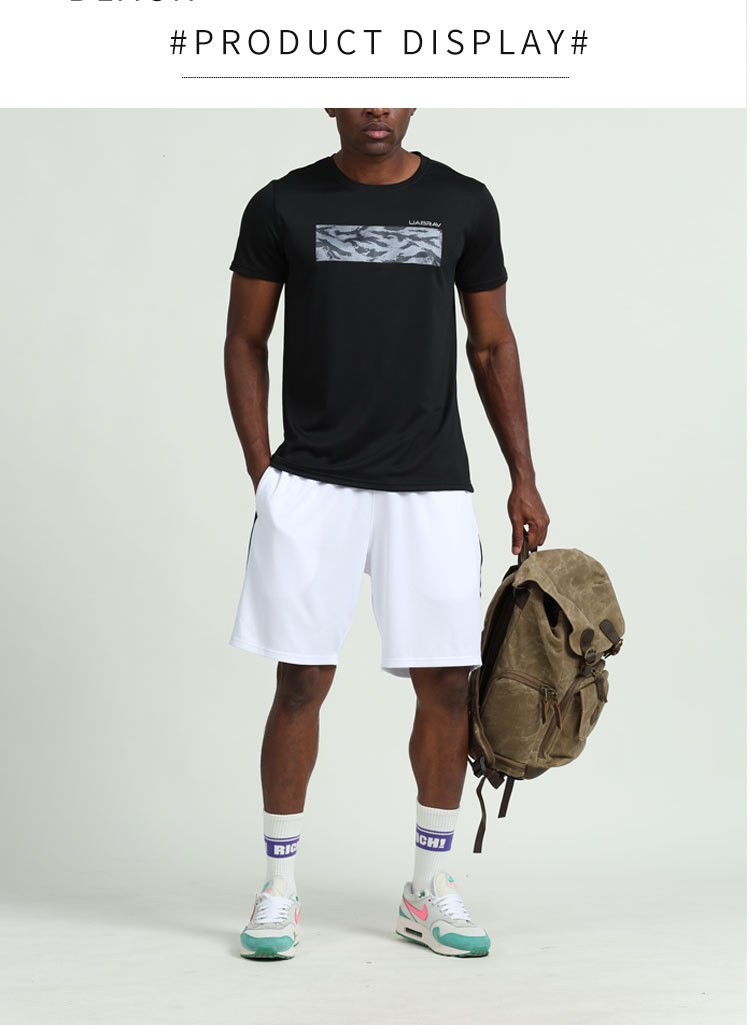 Custom polyester fabric outdoor running casual quick-drying basketball fitness men's shorts