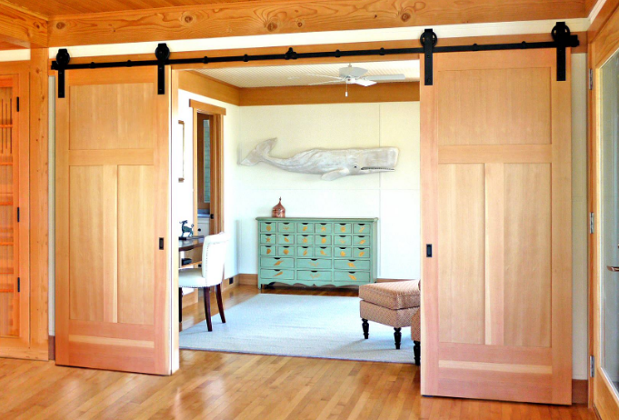 Elegant Shaker Style Interior Sliding Wood Barn Doors