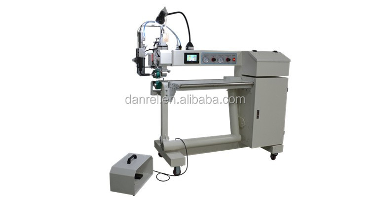 China Supplier DR-T300D Dual Arms Hot Air & Hot Wedge PE Tarpaulin Welding Machine with Fabric Pullers