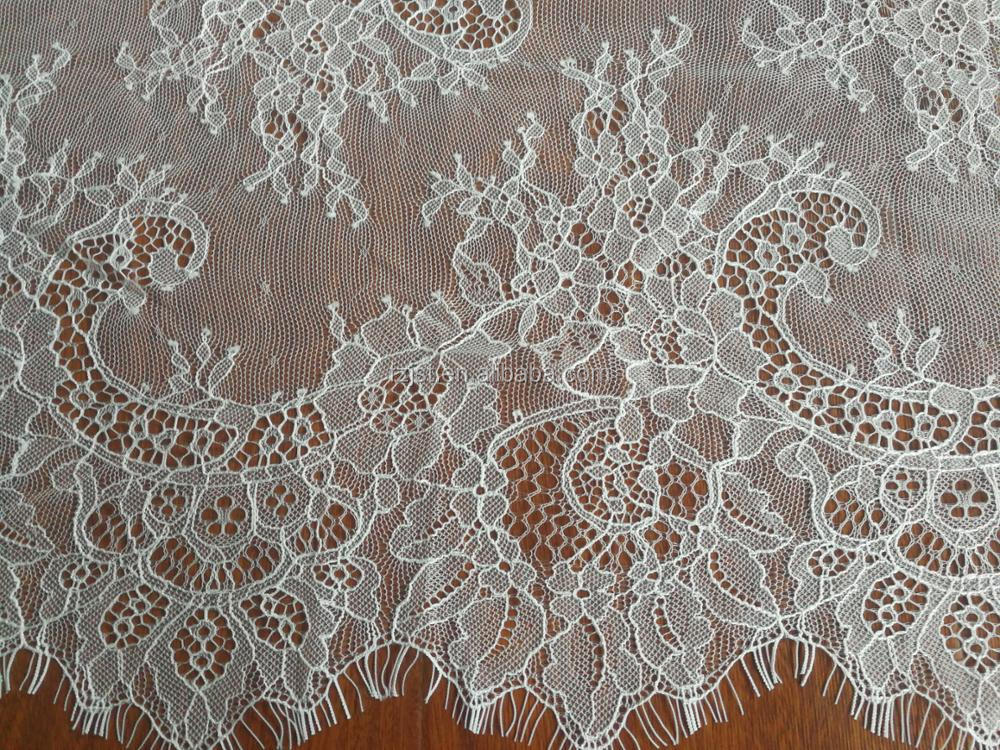 法国蕾丝白色尼龙睫毛蕾丝装饰睫毛文胸 - buy nylon eyelash lace