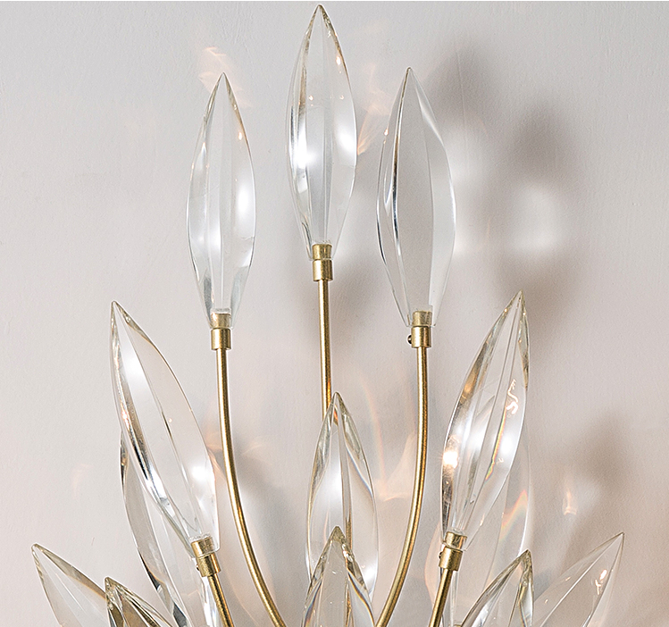 crystal wall lights industrial wall lamp Modern iron golden candle light bulb living room wall lamp bedroom bedside lamp