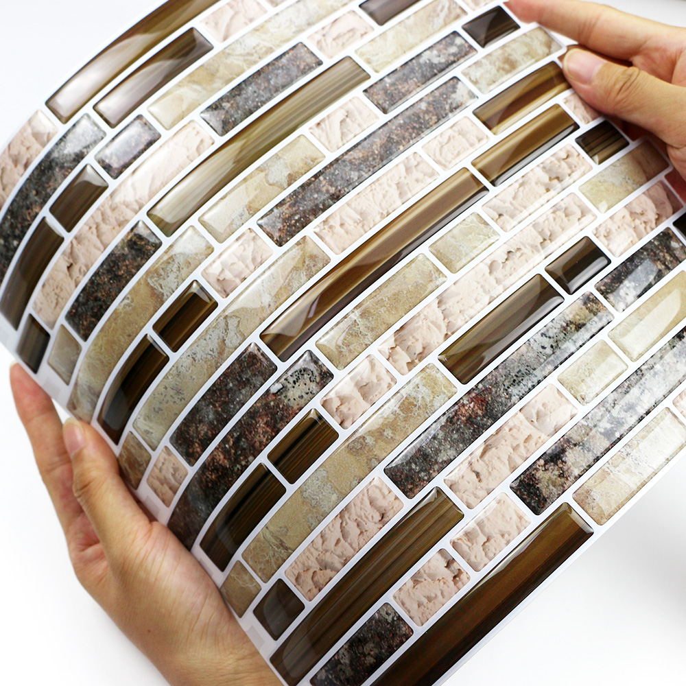 3D Century Mosaic soft magic gel vinyl peel and stick wall tile for bath kitchen backsplash