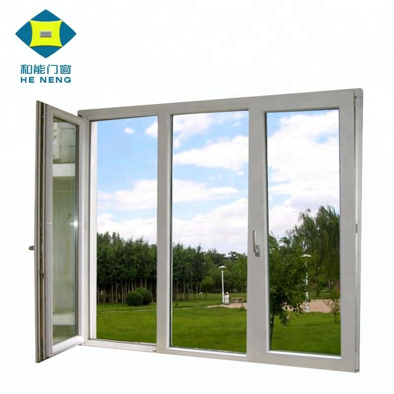 Mais popular china preço de fábrica upvc portas de casa janelas 3 painel triplo pvc janela de caixilharia