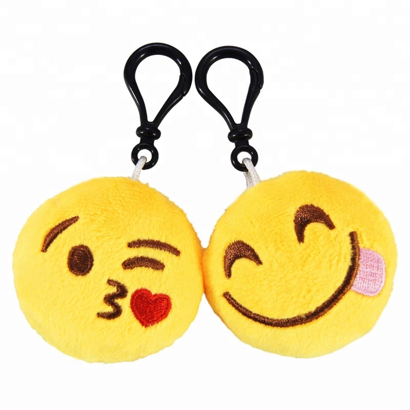 Poop Emoji Key Ring with Sound 10cm High Plush Emoticon Handbag Clip On
