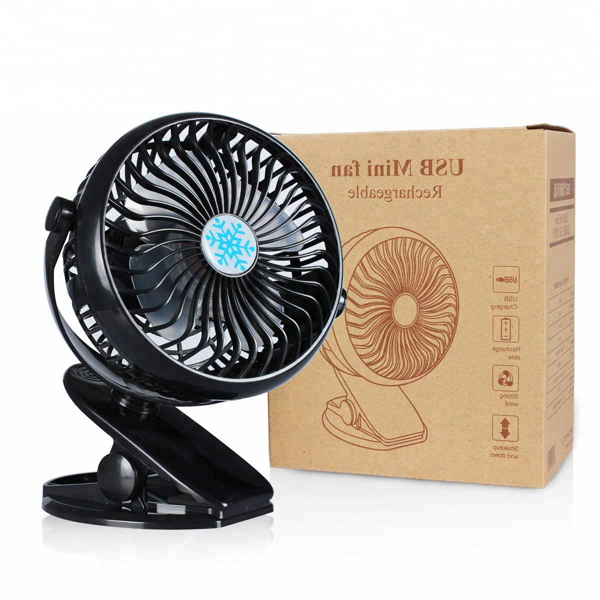 4" Car Fan Portable Auto Air Cooler Fan for Car USB Fan