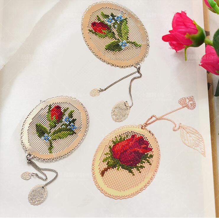 鸟 diy 工艺 stich 十字绣书签金属银金针刺绣工艺品计数十字绣套件