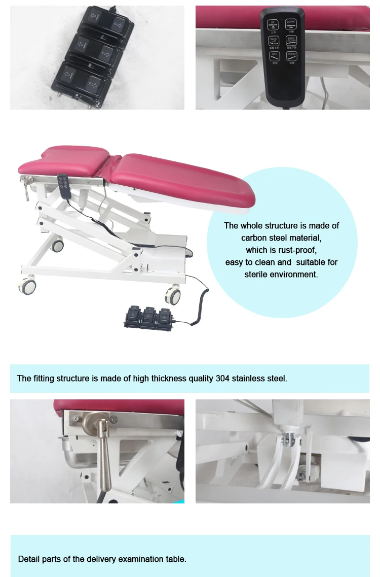 Stainless steel Portable Gynecological examination chair