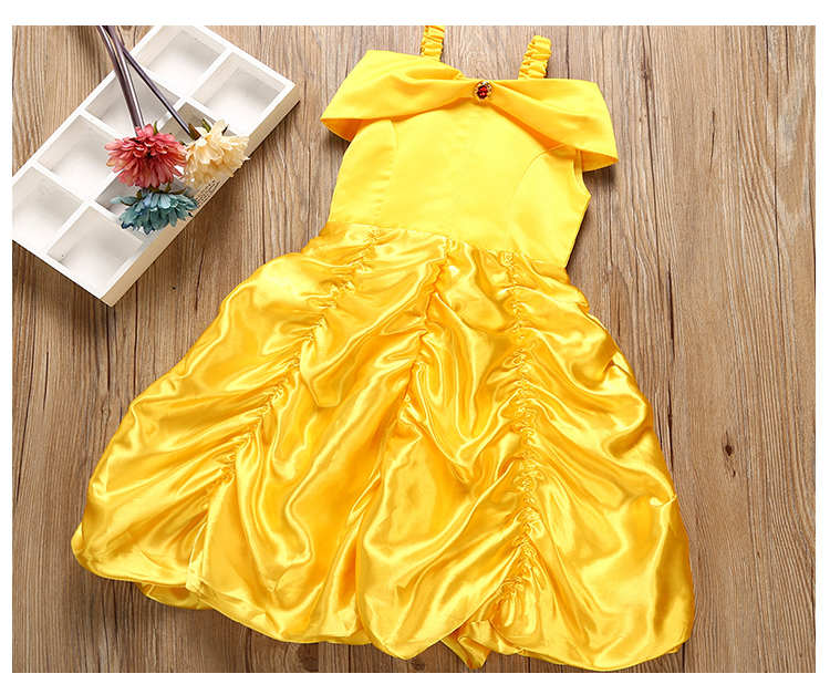 Нарядное платье для маленьких девочек в стиле принцессы с желтым бальным платьем и без рукавов на лето