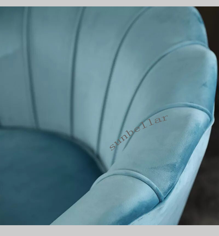 modern design accent chair velvet flower shape stainless steel legs leisure armchair for cafe and living room hotel restaurant