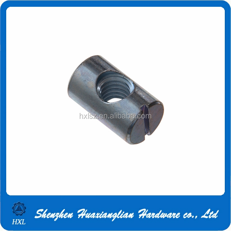 4 Tuercas De Barril Doble Agujero M6x60 Mm – Acero Galvanizado Con Ranura Plana, Para Muebles