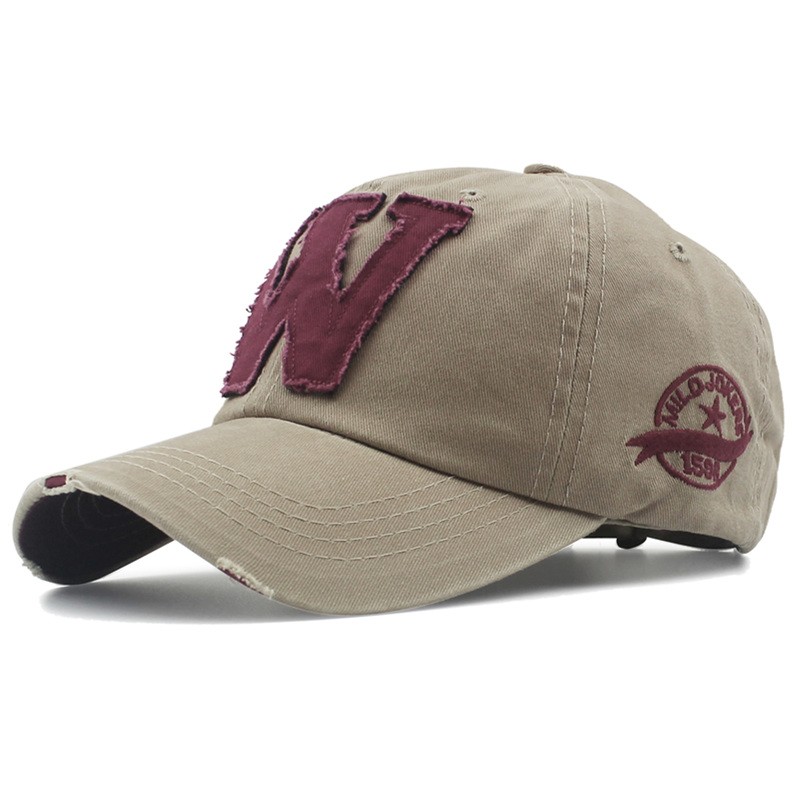 Wholesale unisex baseball cap with capital letters W outdoor sport cap