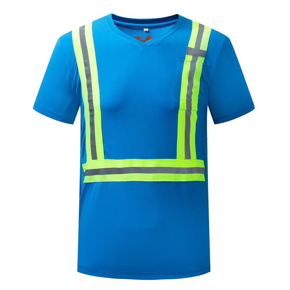 Пользовательские высокой Vis рубашка 100% полиэстер сухой Fit безопасности рубашки светоотражающий логотип/полосы Рабочая одежда рубашки флуоресцентный/желтый форма