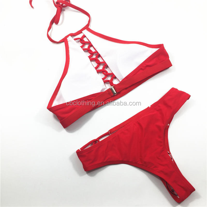 Fashion Sexy Red Halved belt young girl bikini swimwear