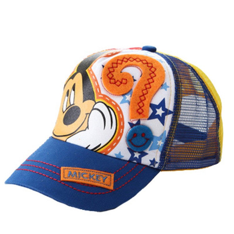 Children Cartoon Print Cap Children Baseball 6 Panel High Quality Mesh Cap