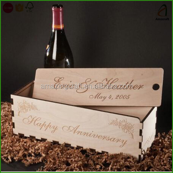 Специальная деревянная коробка для вина и шампанского лазерной резки