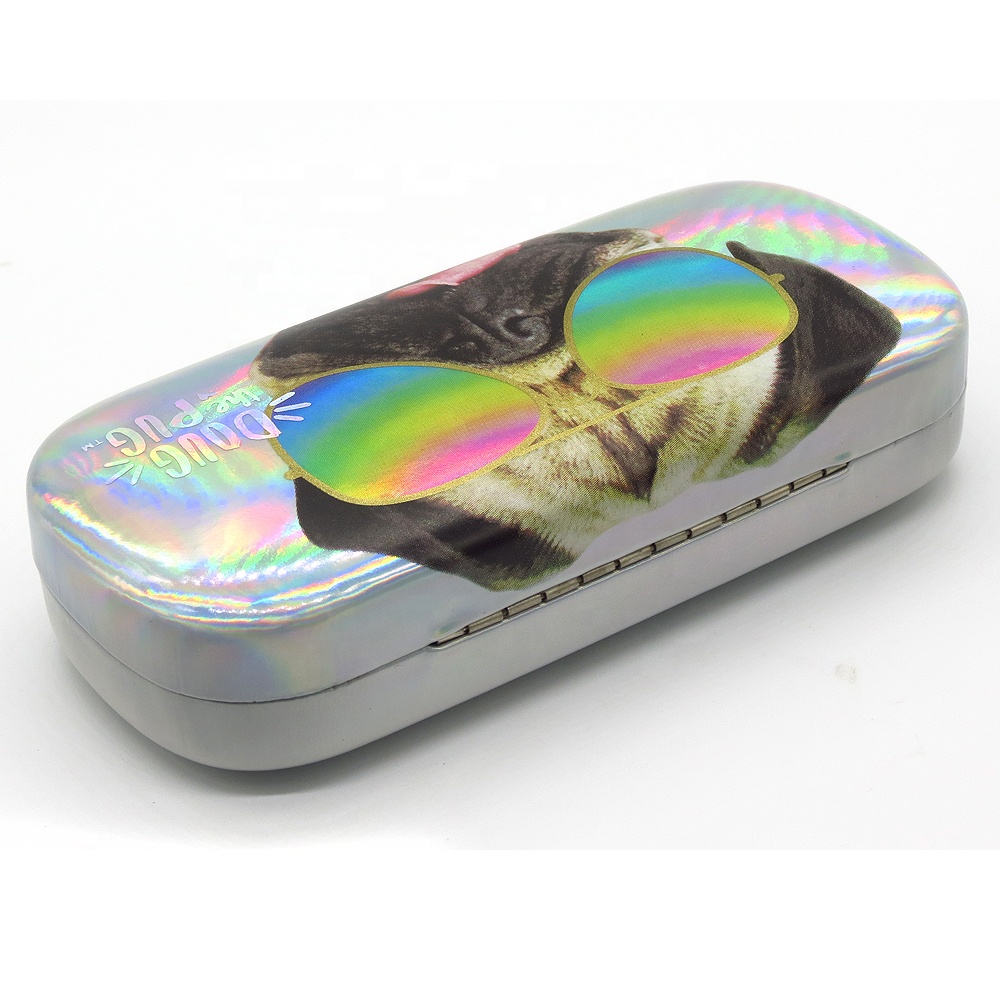 2019 Novo Estilo de Metal Óculos Caixas Personalizadas Óculos De Sol Caso Difícil Shell Caso De Óculos Dobradiça