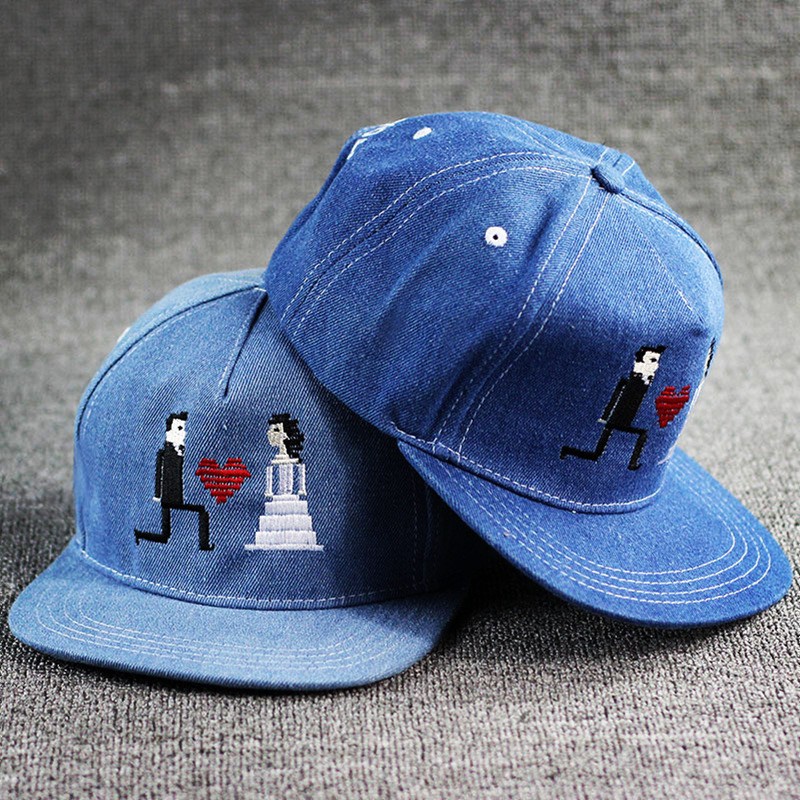 Custom embroidery couples 5 panel hatssnapback cap baseball recycled materials