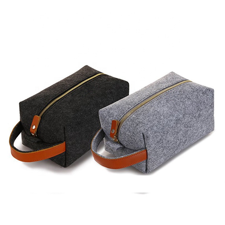 groomsman 礼品爸爸签名高品质挂旅行毛毡男士定制皮革 dopp 套件化妆