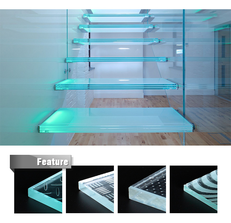 装饰磨砂玻璃地板钢化玻璃,玻璃地板系统与 led