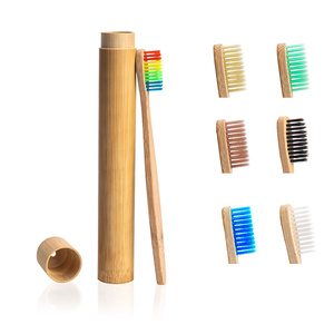 Private Label 100% Natural Biodegradable Charcoal Bamboo Toothbrush