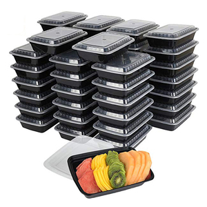 FDA Certificated Plastic Stackable Microwave Freezer Safe restaurant Disposable food containers Meal Prep Containers with Lids