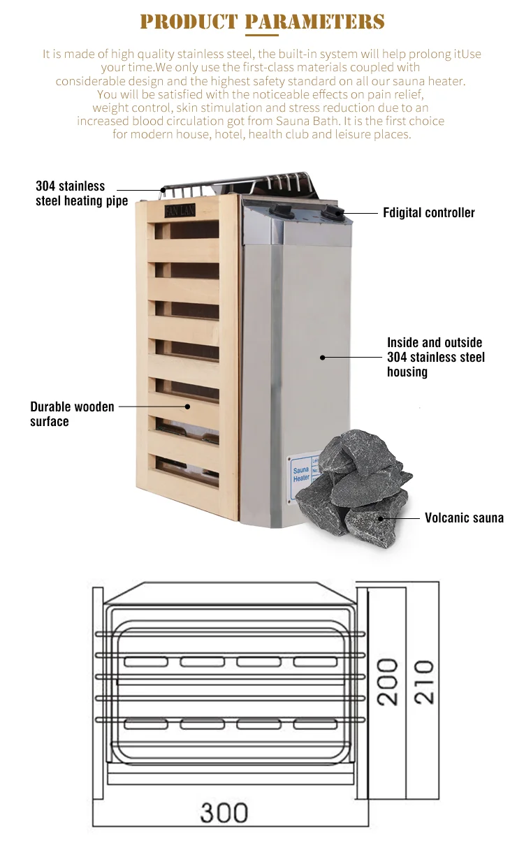 Dry steam sauna use stainless steel portable sauna heater